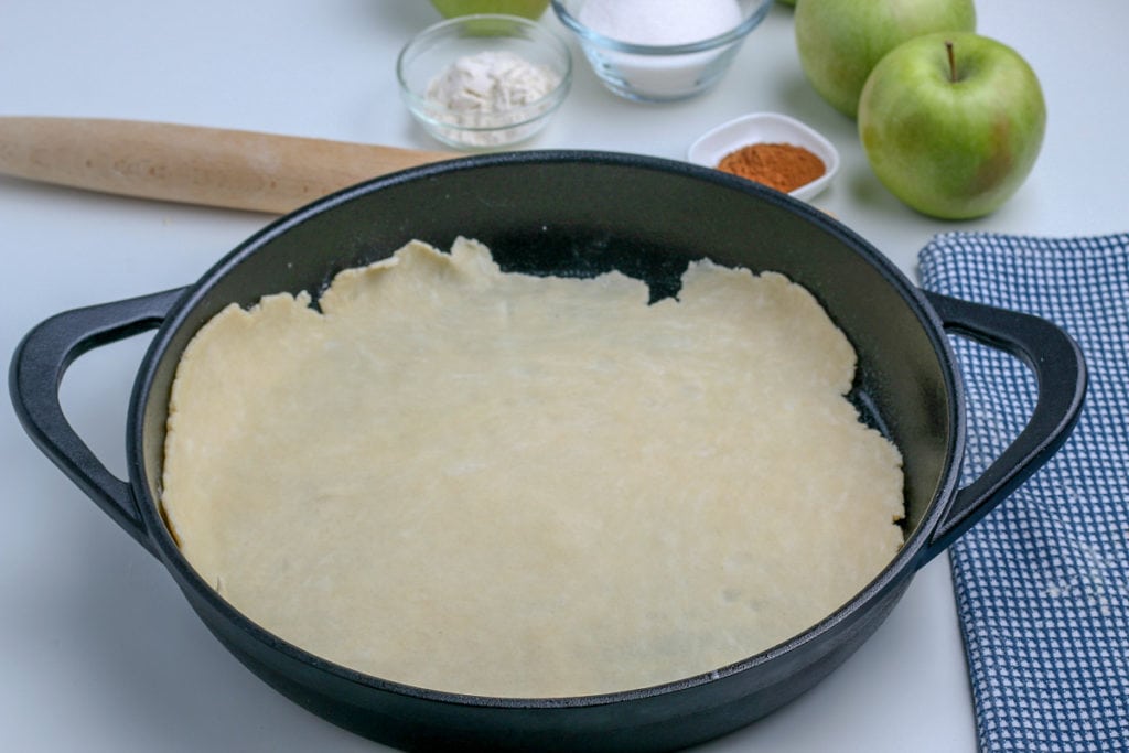 using a cast iron skillet to cook a galette