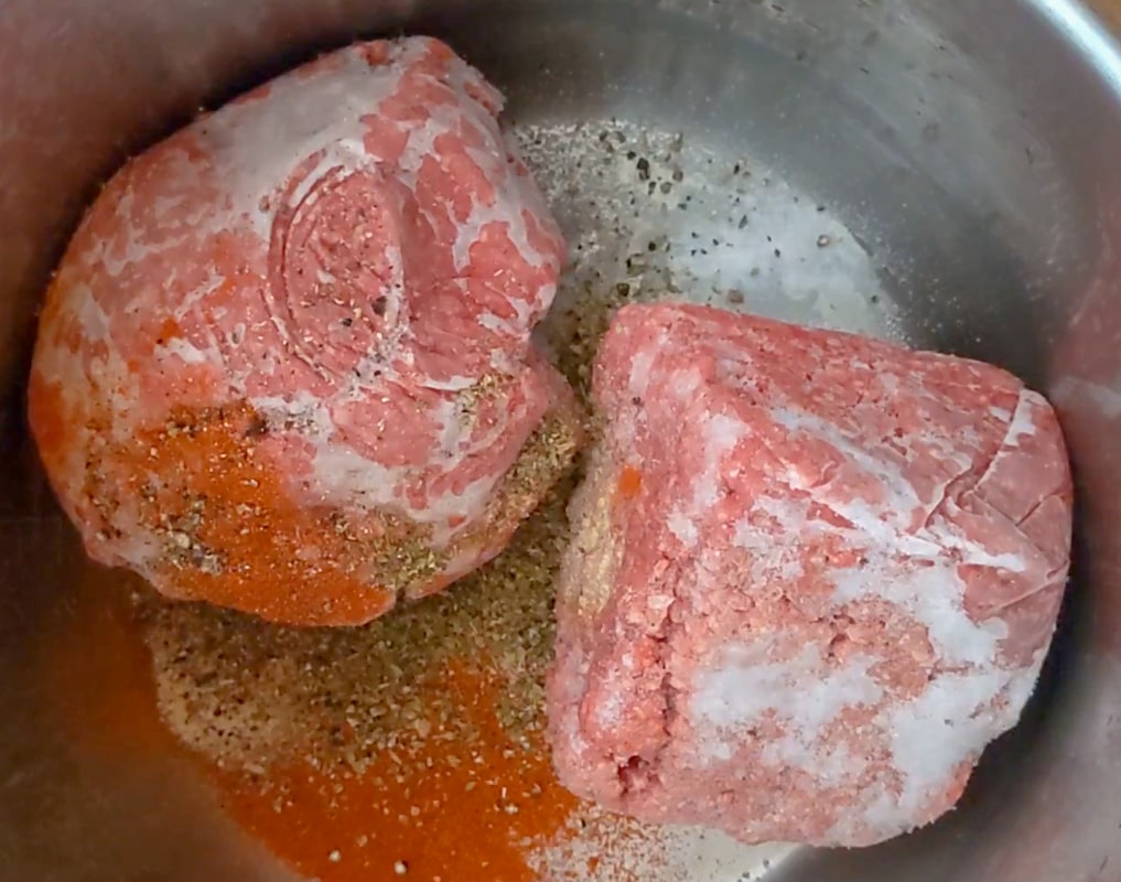 frozen ground beef and taco seasoning in Instant Pot