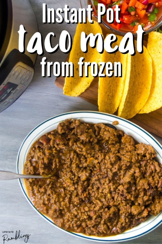 big bowl of taco meat in front of the Instant Pot