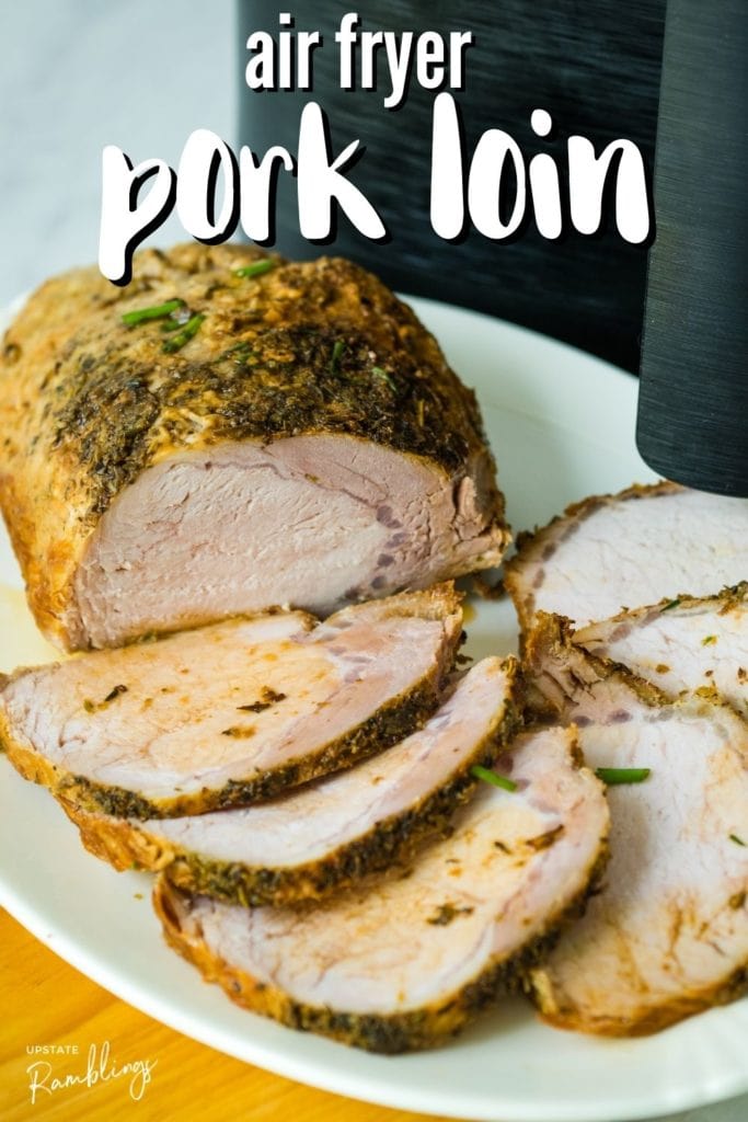 pork loin roast in front of air fryer
