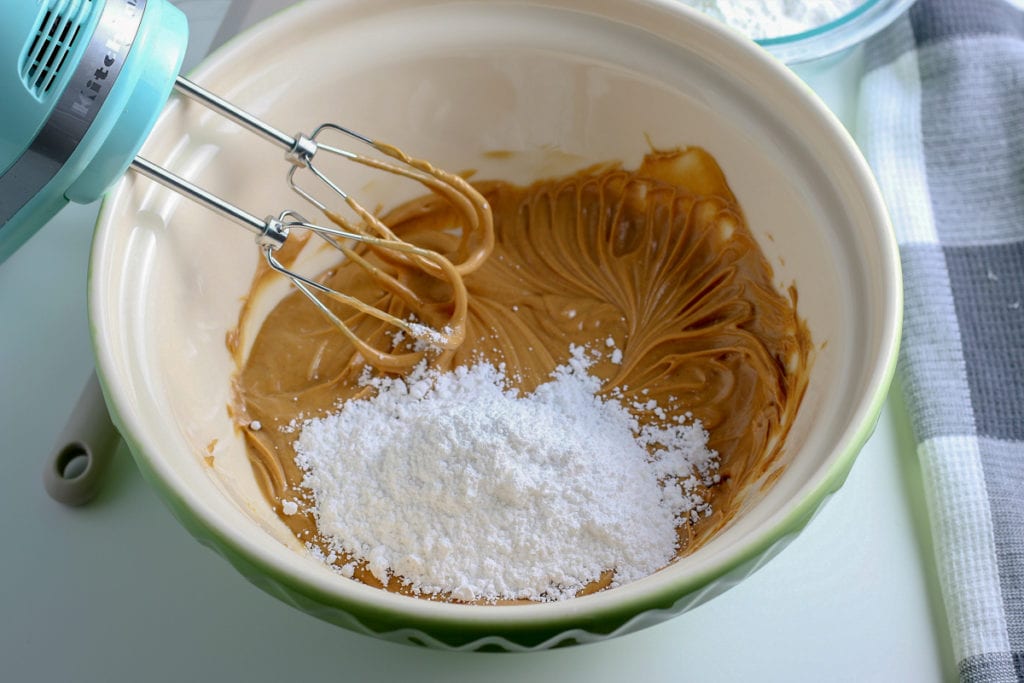 adding the powdered sugar