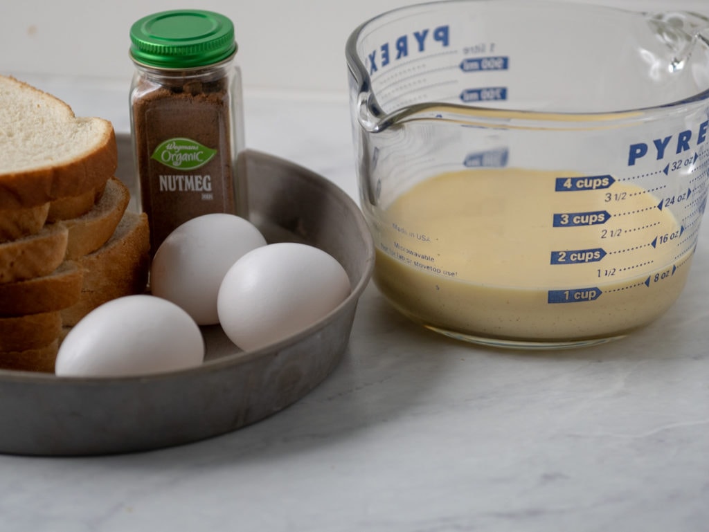 ingredients for eggnog French toast