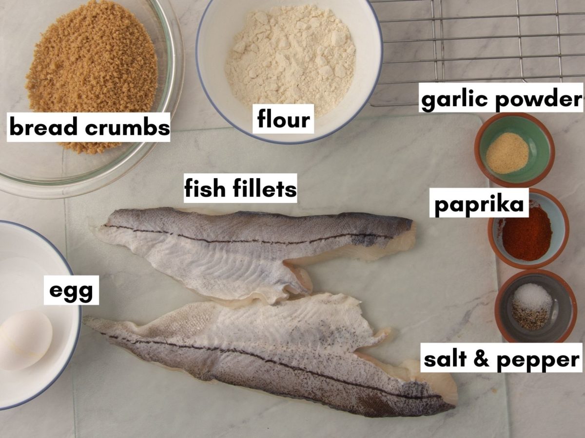 ingredients for air fryer fish and chips