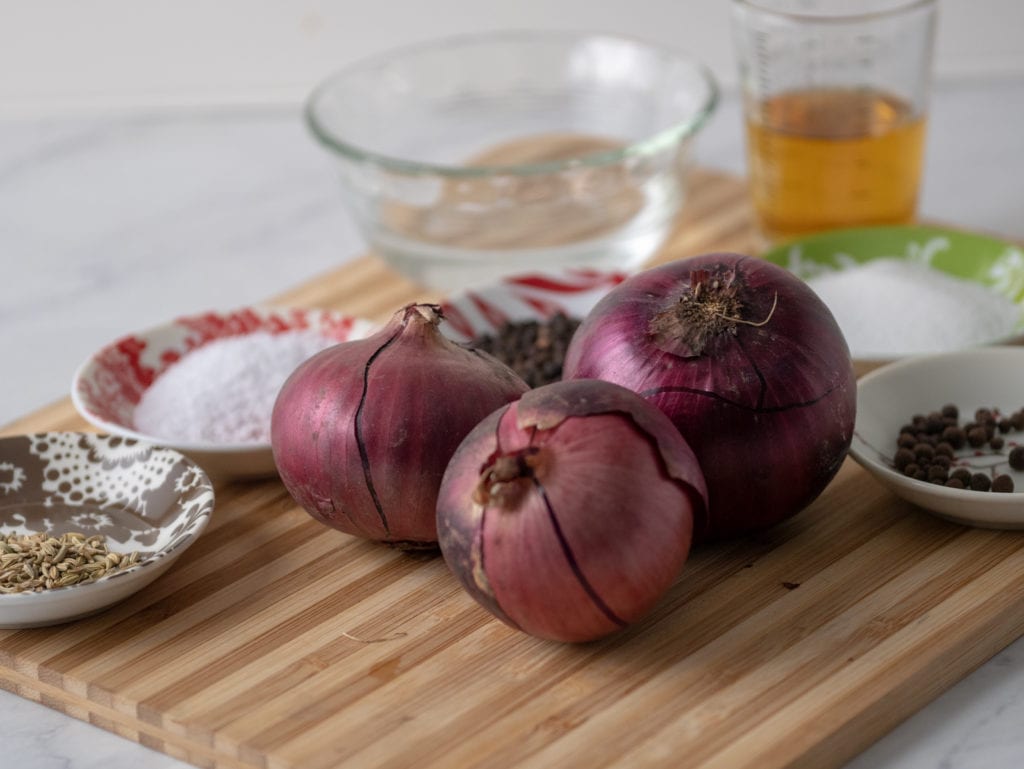 ingredients for pickled red onions