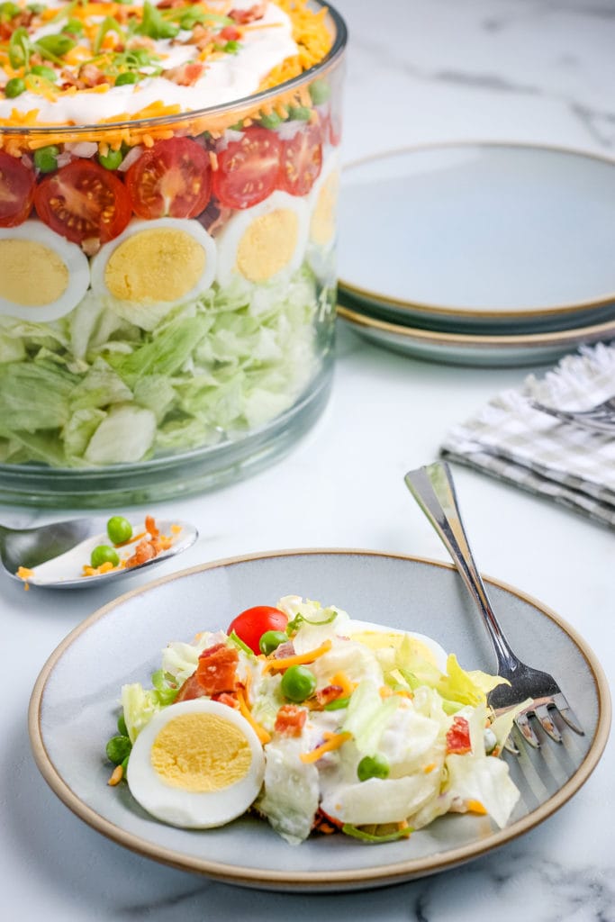 serving of 7 layer salad