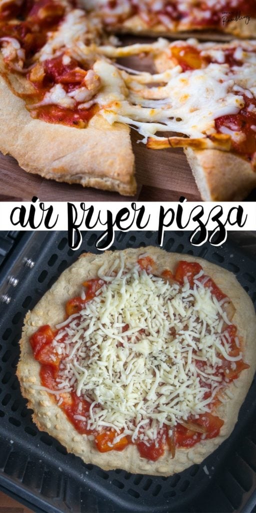 collage pin of air fryer pizza for pinterst