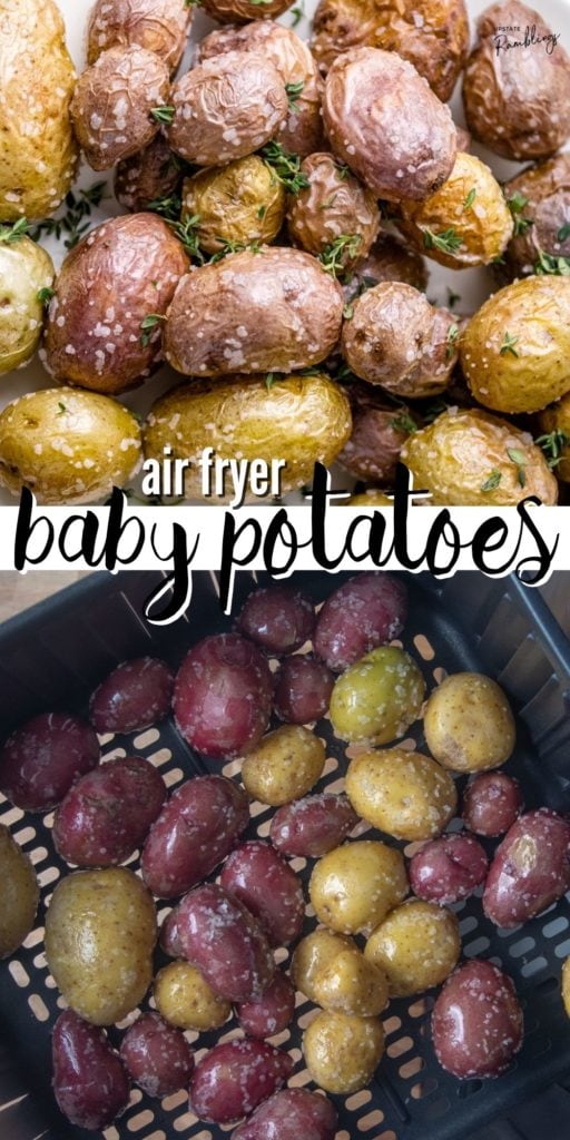 collage pin of air fryer whole baby potatoes