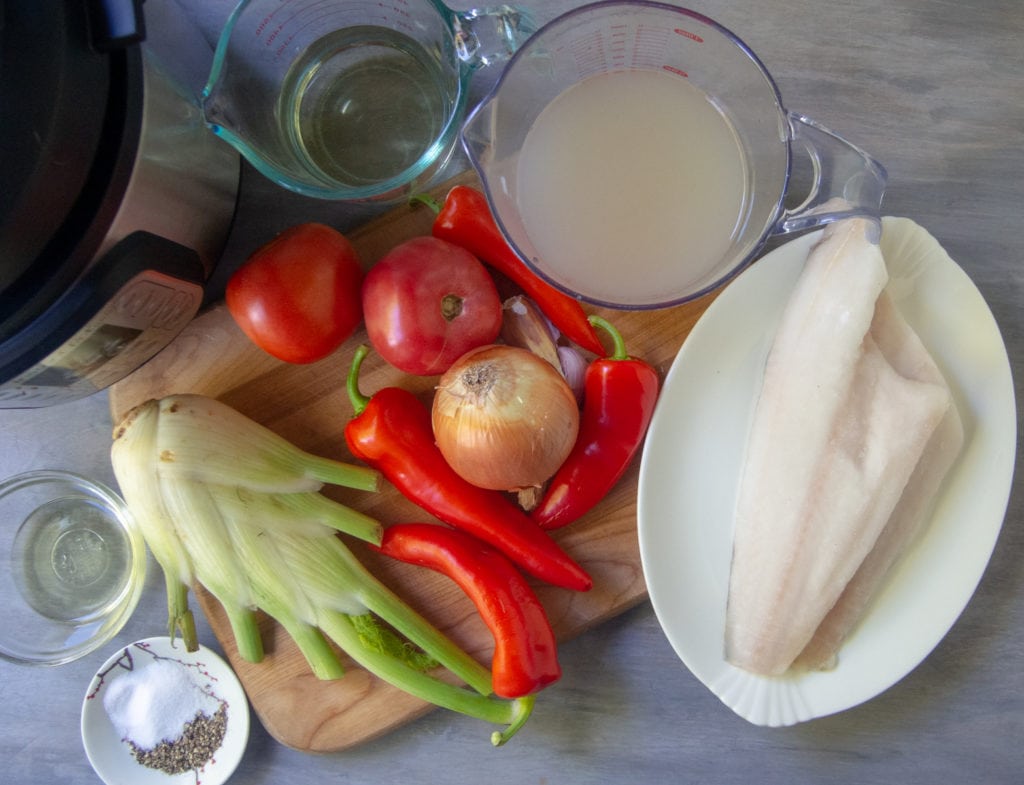 ingredients for Instant Pot fish stew