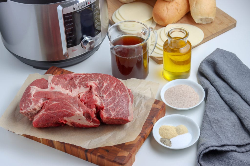 ingredients for Instant Pot French dip