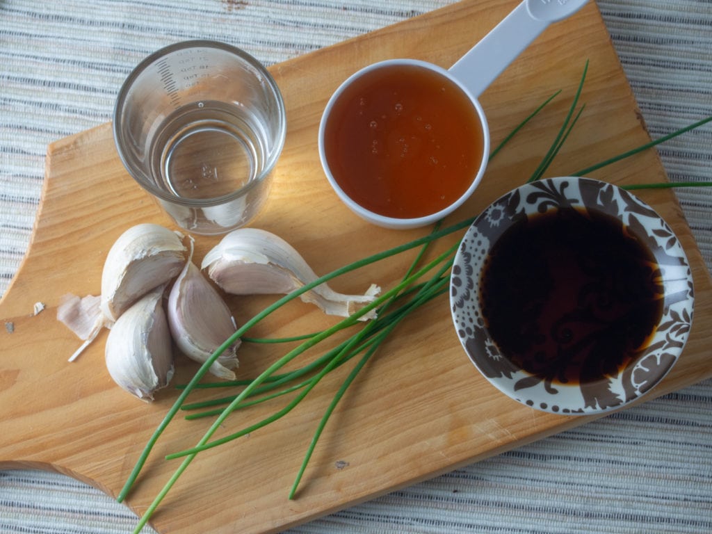 ingredients for honey garlic sauce