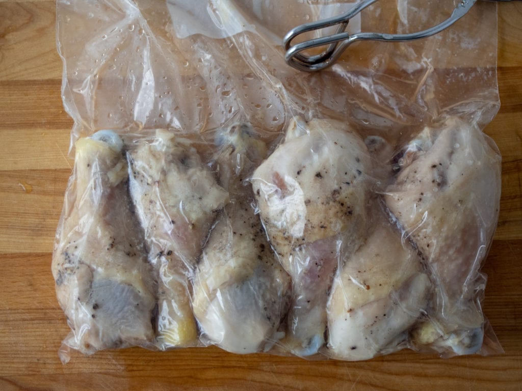 chicken legs after sous vide cooking