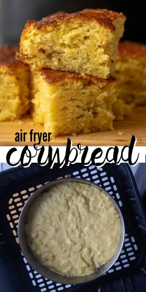 collage pin for pinterest - air fryer cornbread