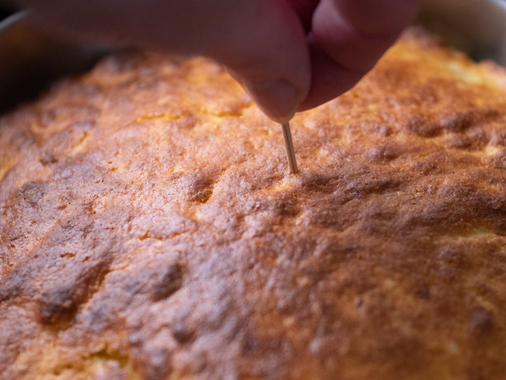 use a toothpick to check if cornbread is done