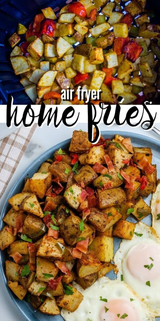 air fryer home fries collage pin