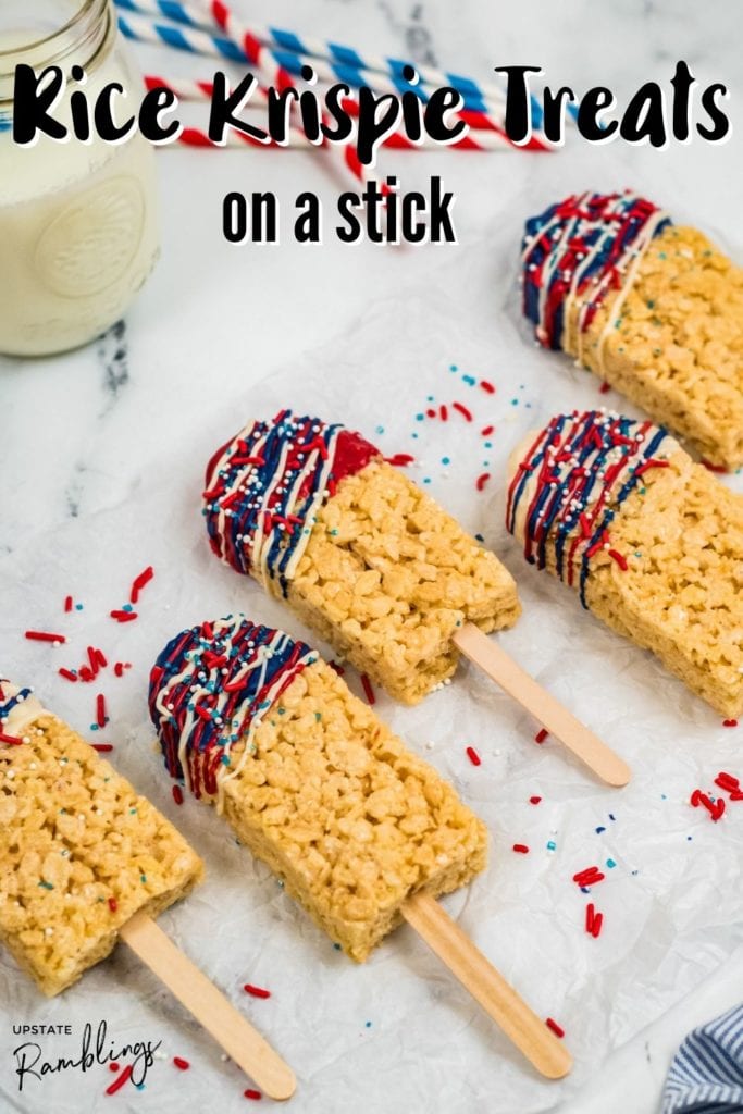 Chocolate Covered Rice Krispie Treats on a Stick