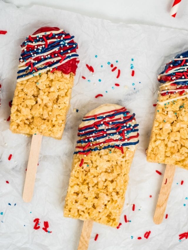 Red White and Blue Rice Krispie Treats
