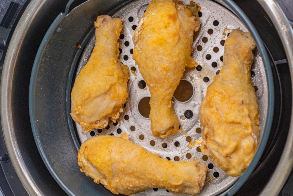 fried chicken in air fryer part way through cooking
