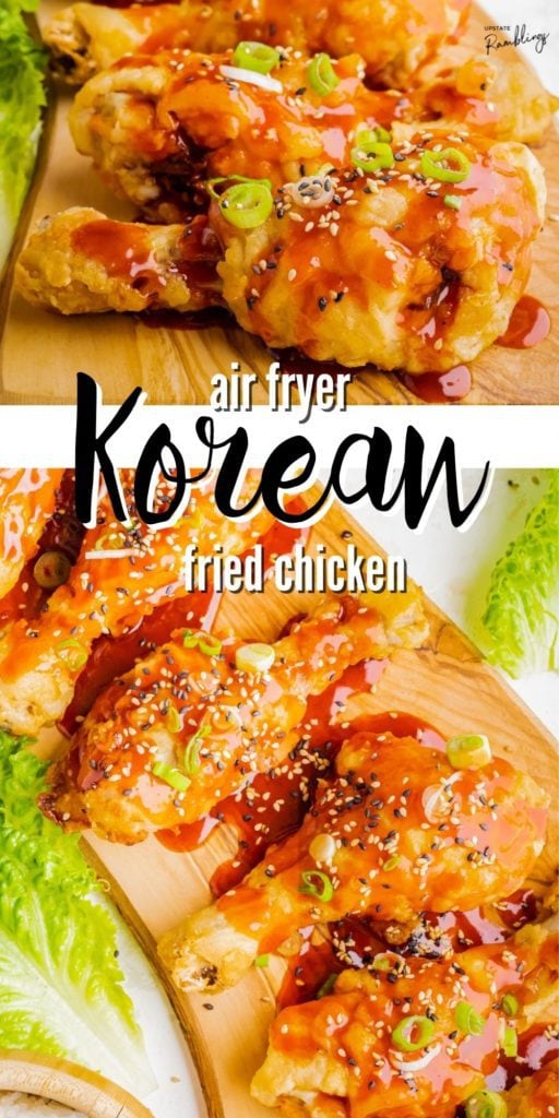 collage pin for pinterest air fryer Korean fried chicken