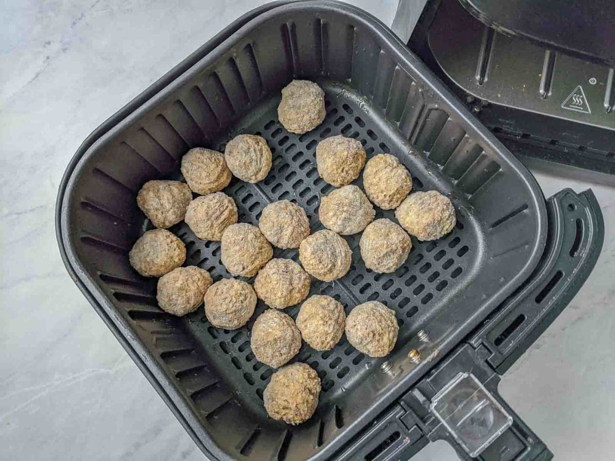 frozen meatballs in air fryer basket