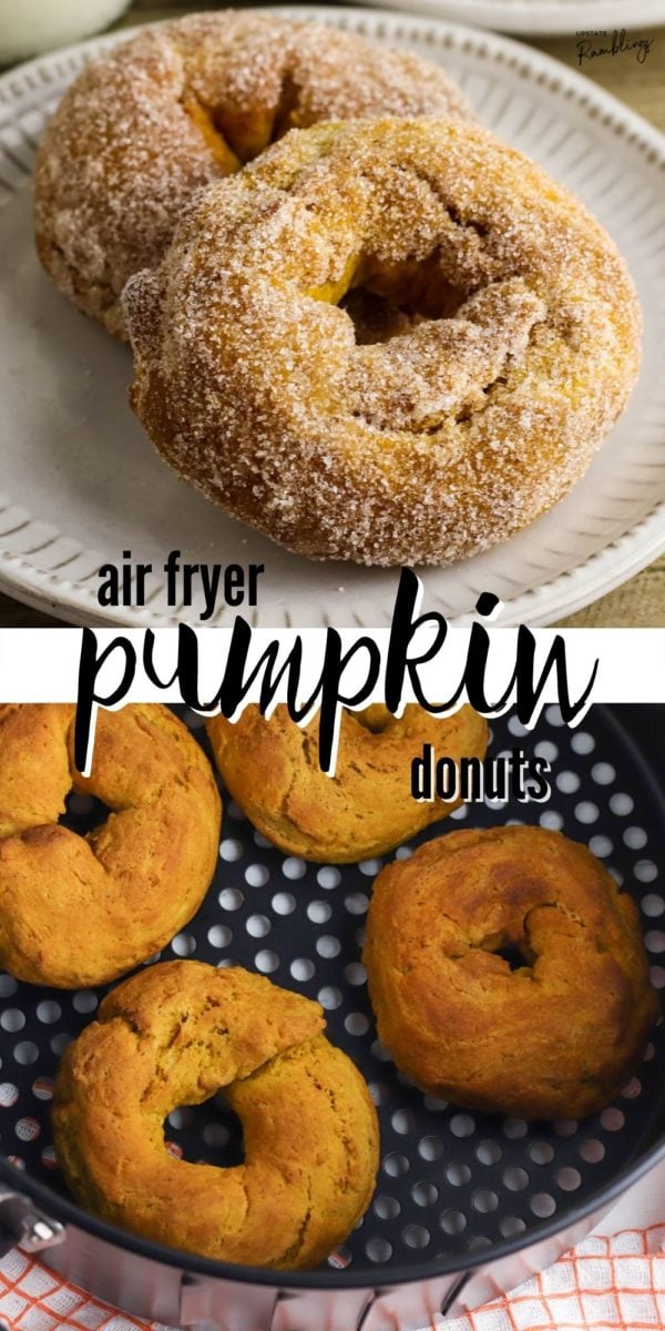 collage pin for pinterest air fryer pumpkin donuts