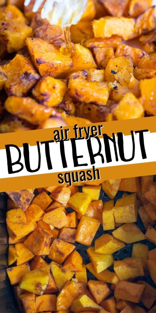 collage pin for pinterst air fryer butternut squash