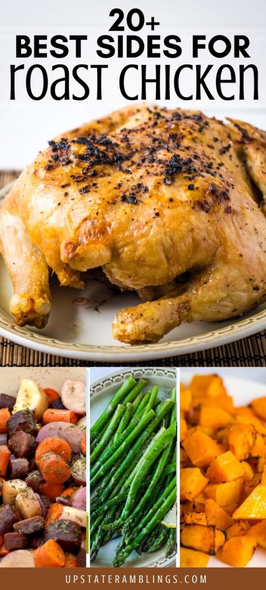 collage of best sides for roast chicken