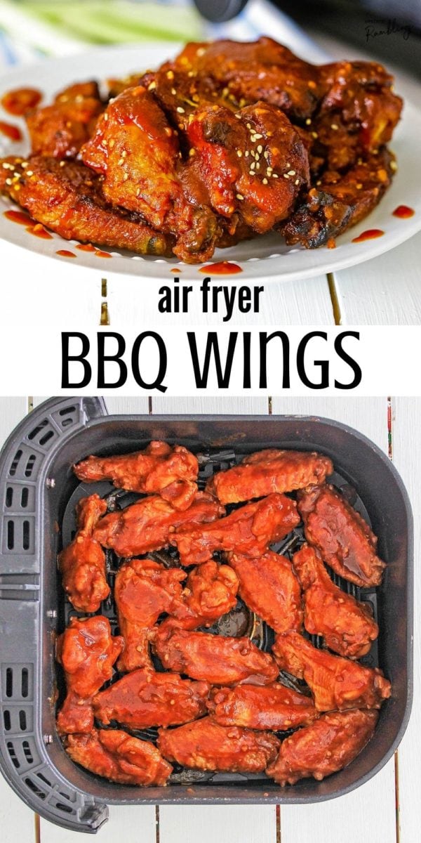 collage pin for pinterest air fryer bbq wings