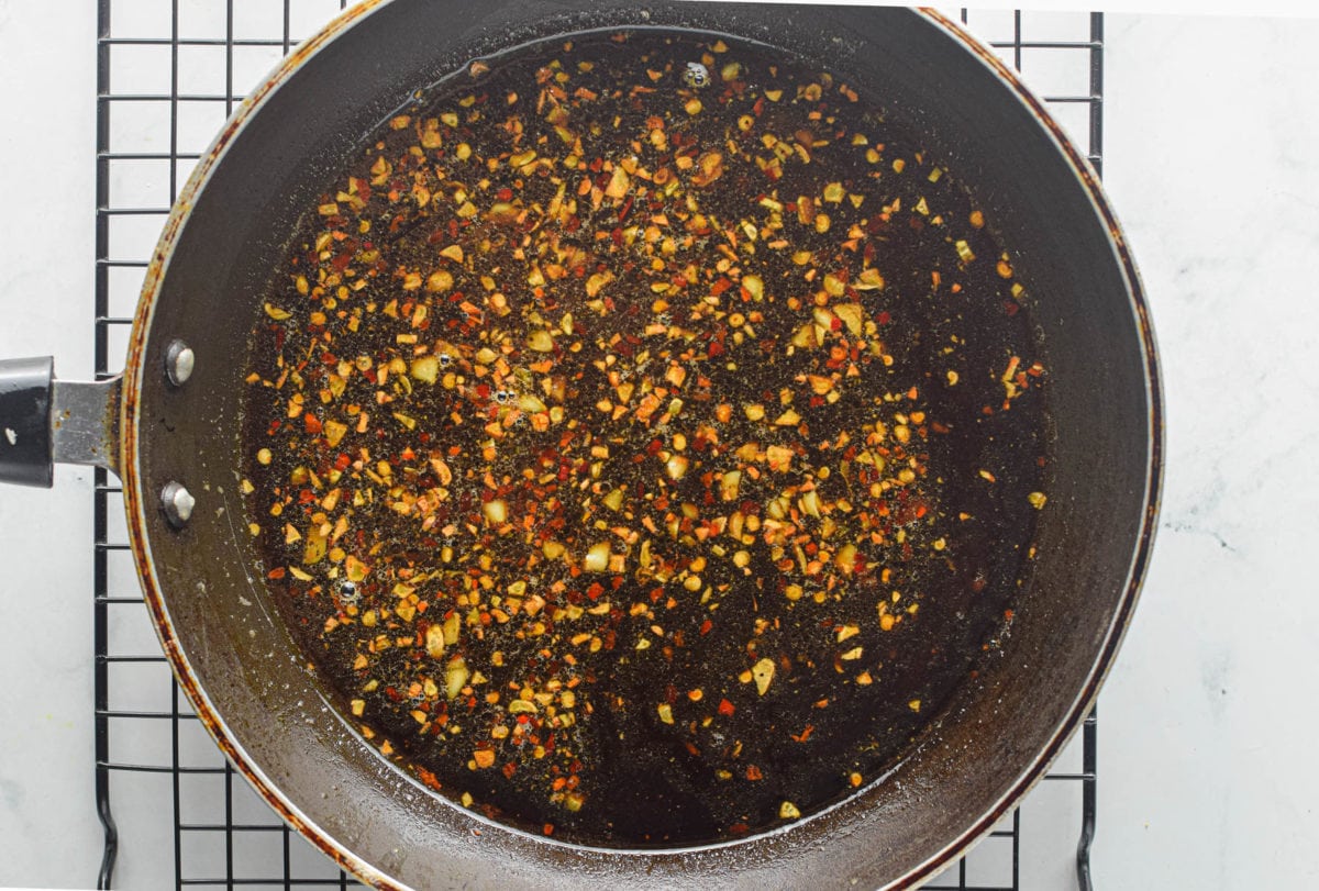 making the honey garlic sauce