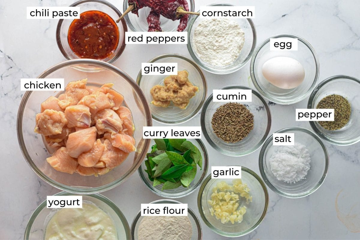 ingredients for chicken 65