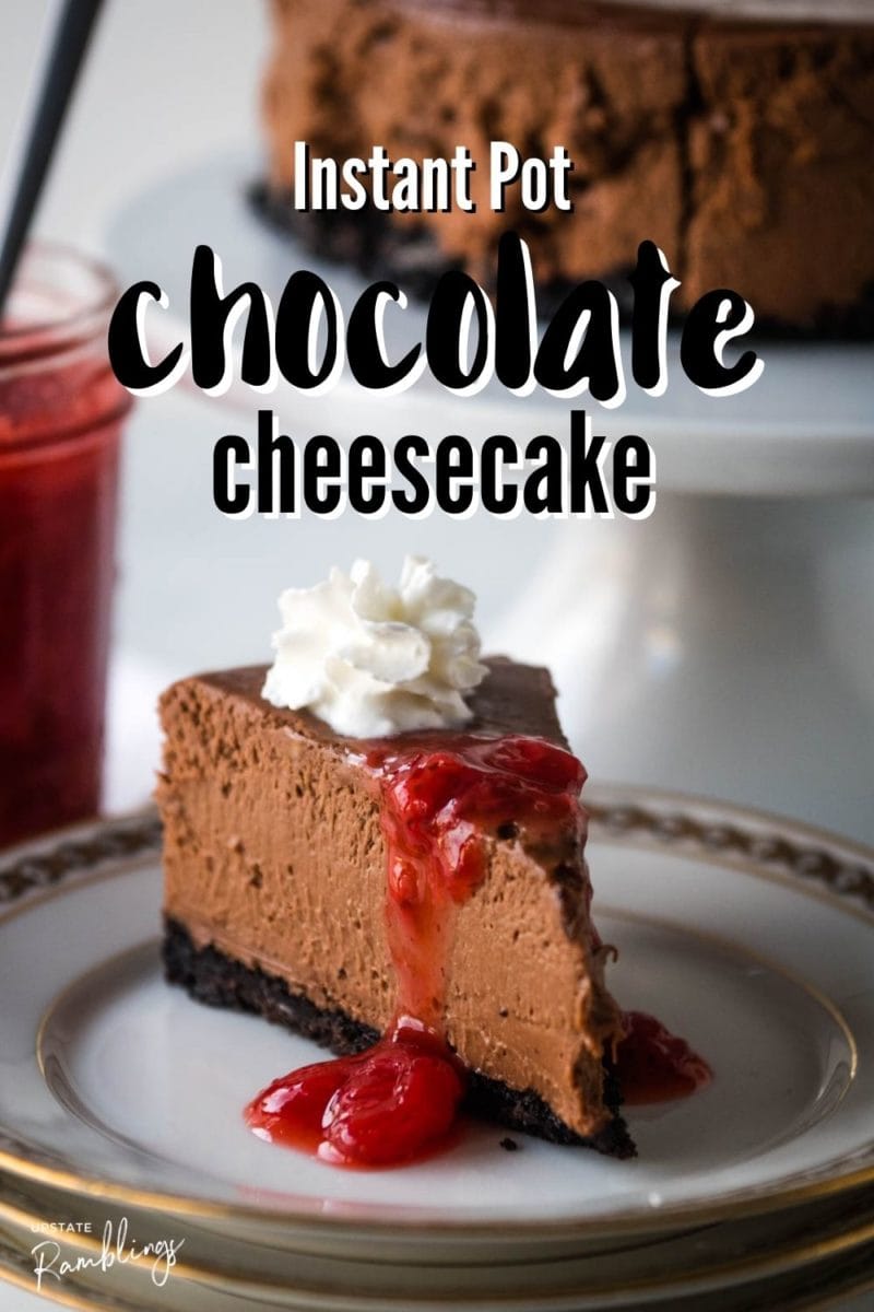 piece of Instant Pot chocolate cheesecake