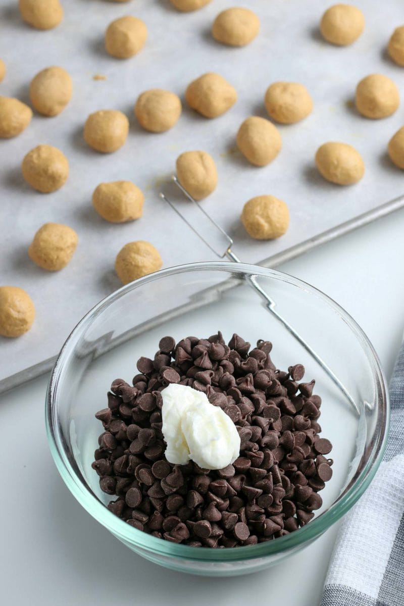 combining chocolate chips and coconut oil