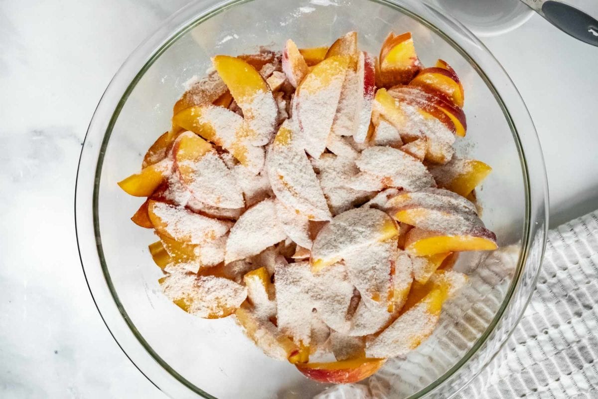 making the peach filling