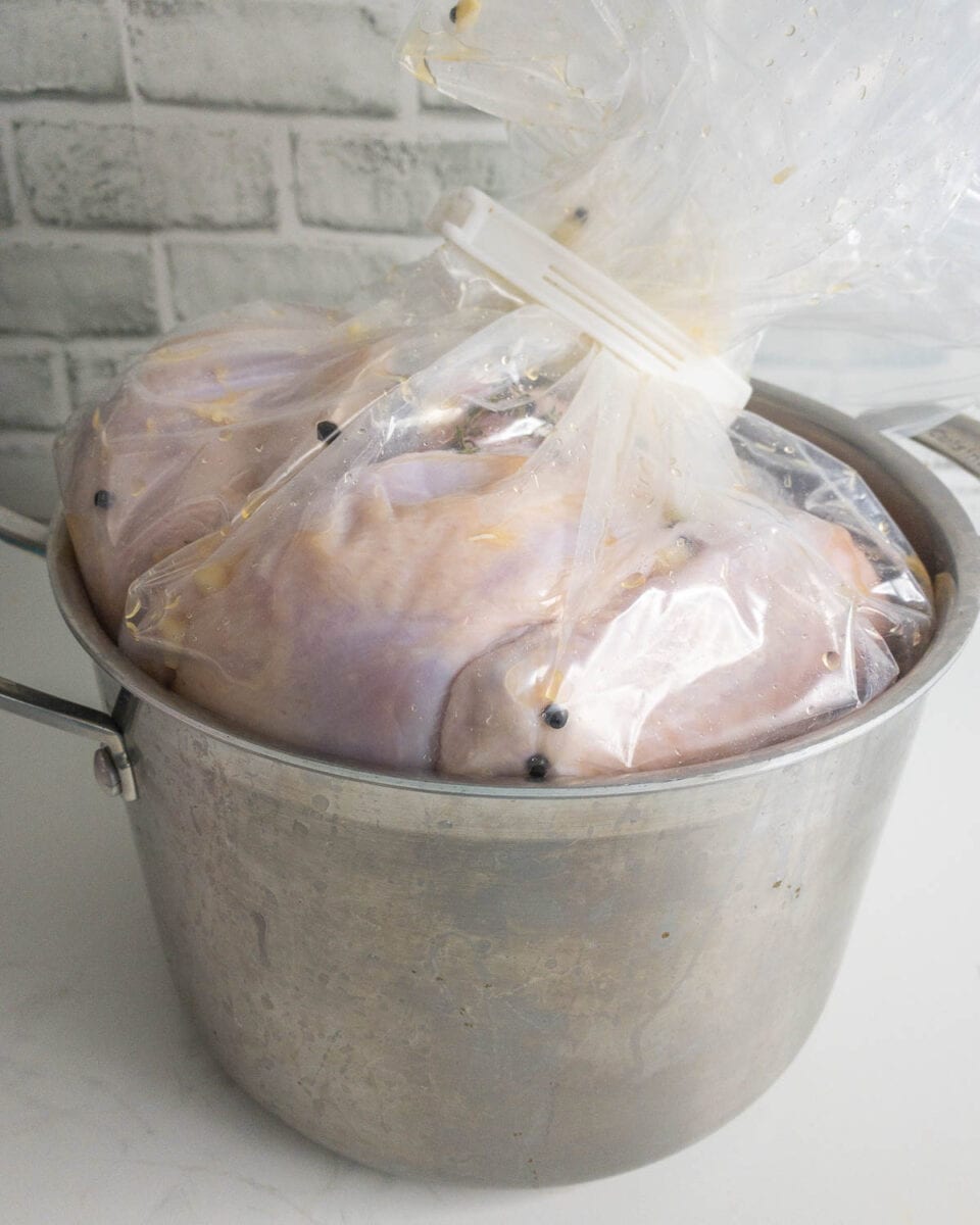 turkey brining in bag.