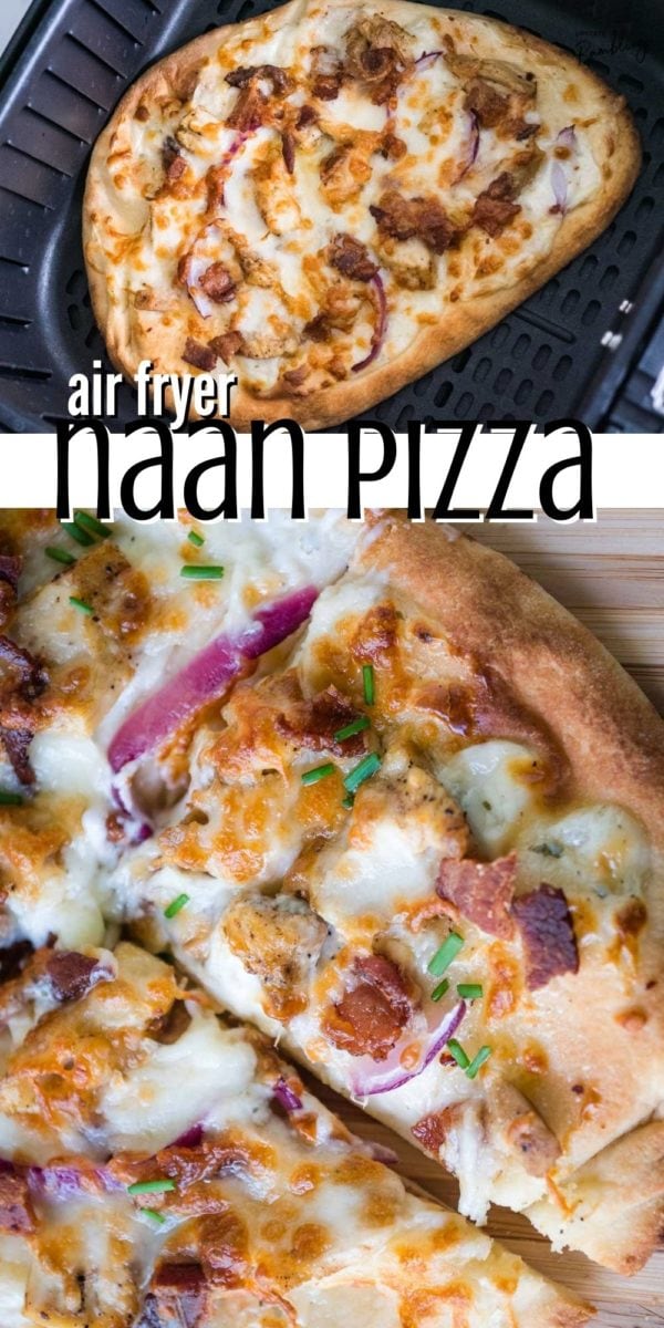 air fryer naan pizza collage pin