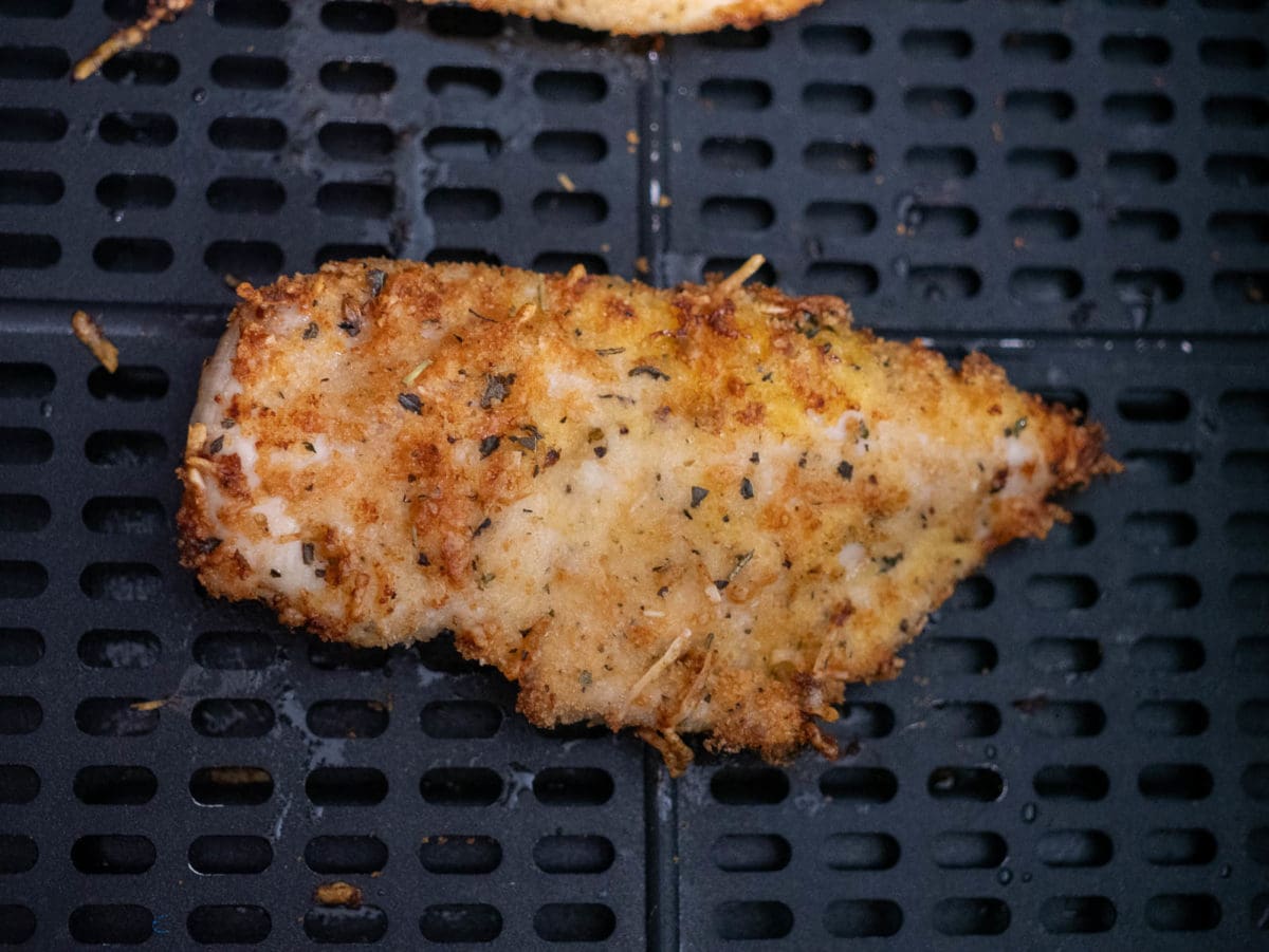 chicken breast cutlet after air frying