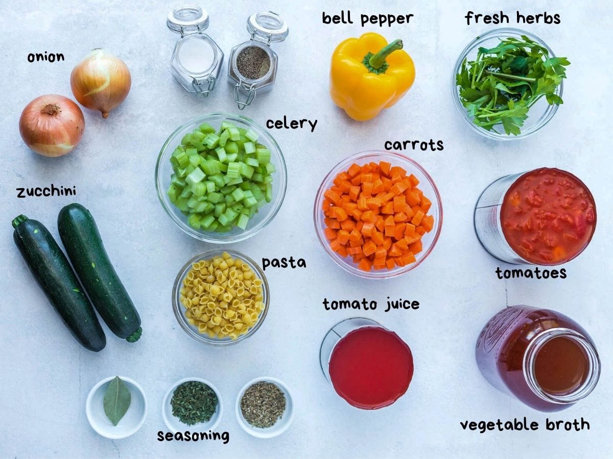 ingredients for minestrone soup