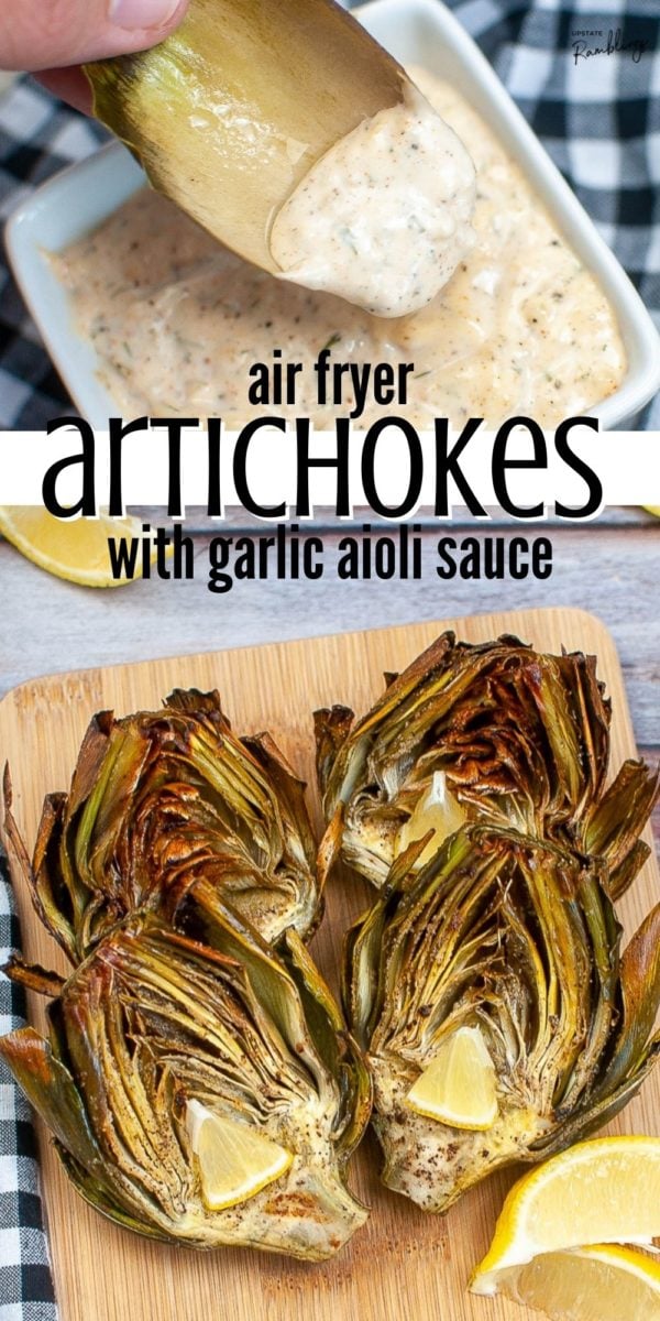 air fryer artichokes pinterest collage