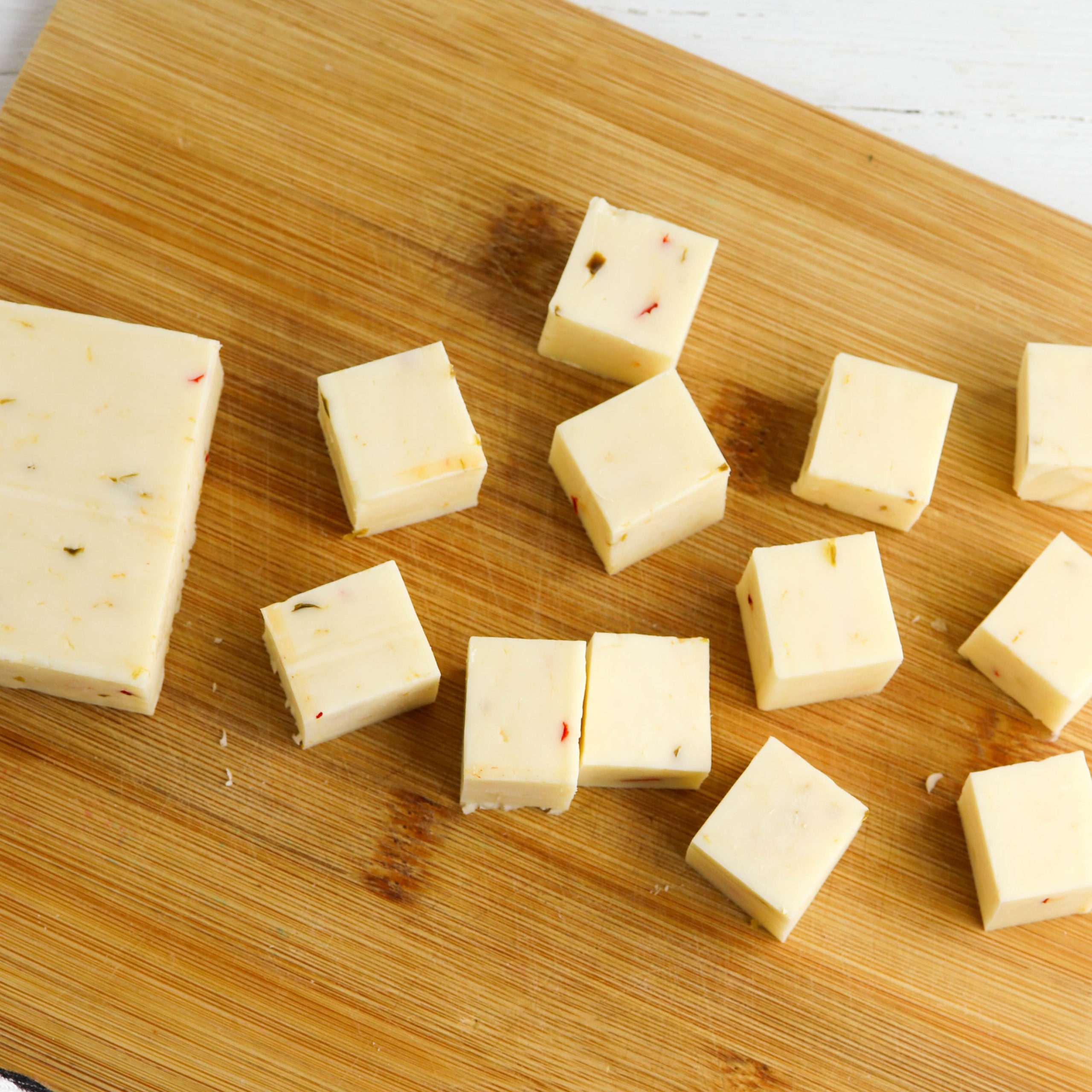 cubes of pepper jack cheese