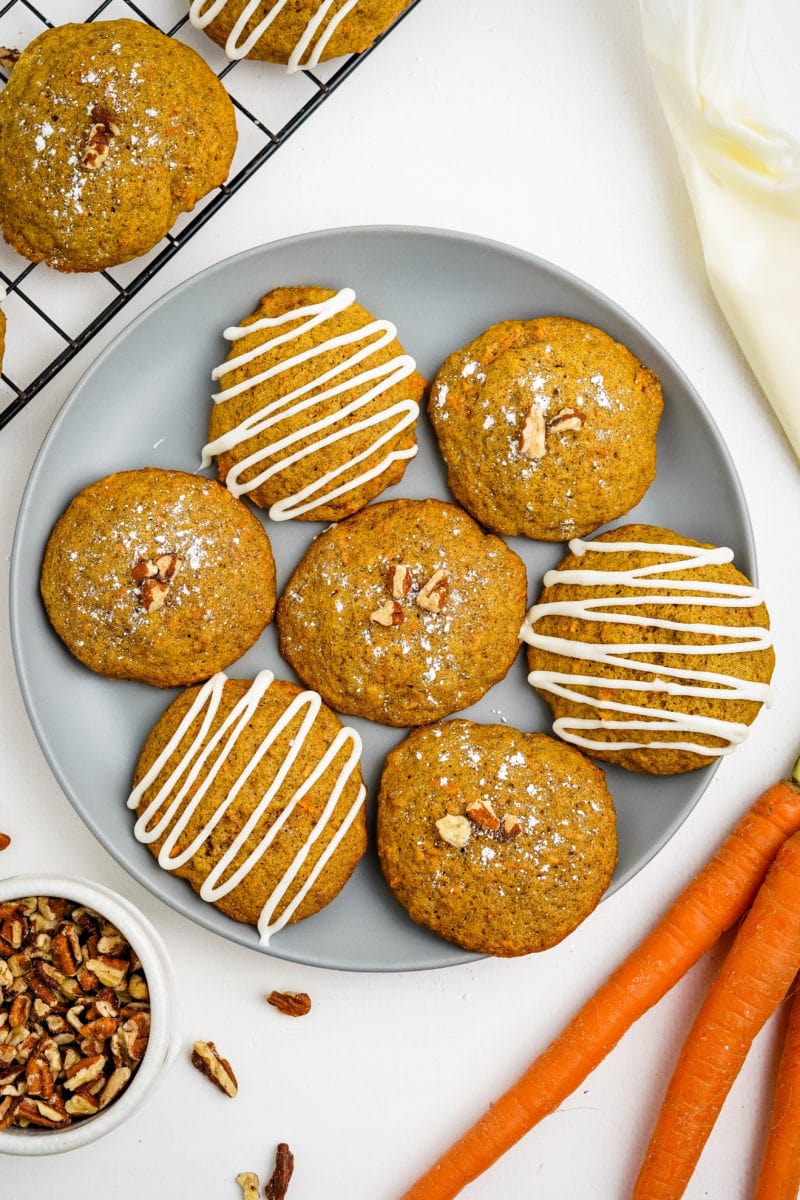 top view of carrot cake cookies