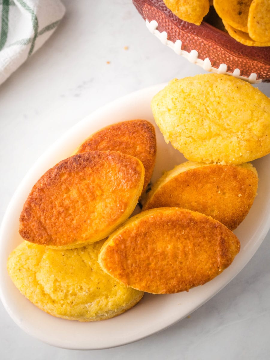 football shaped cornbread muffins