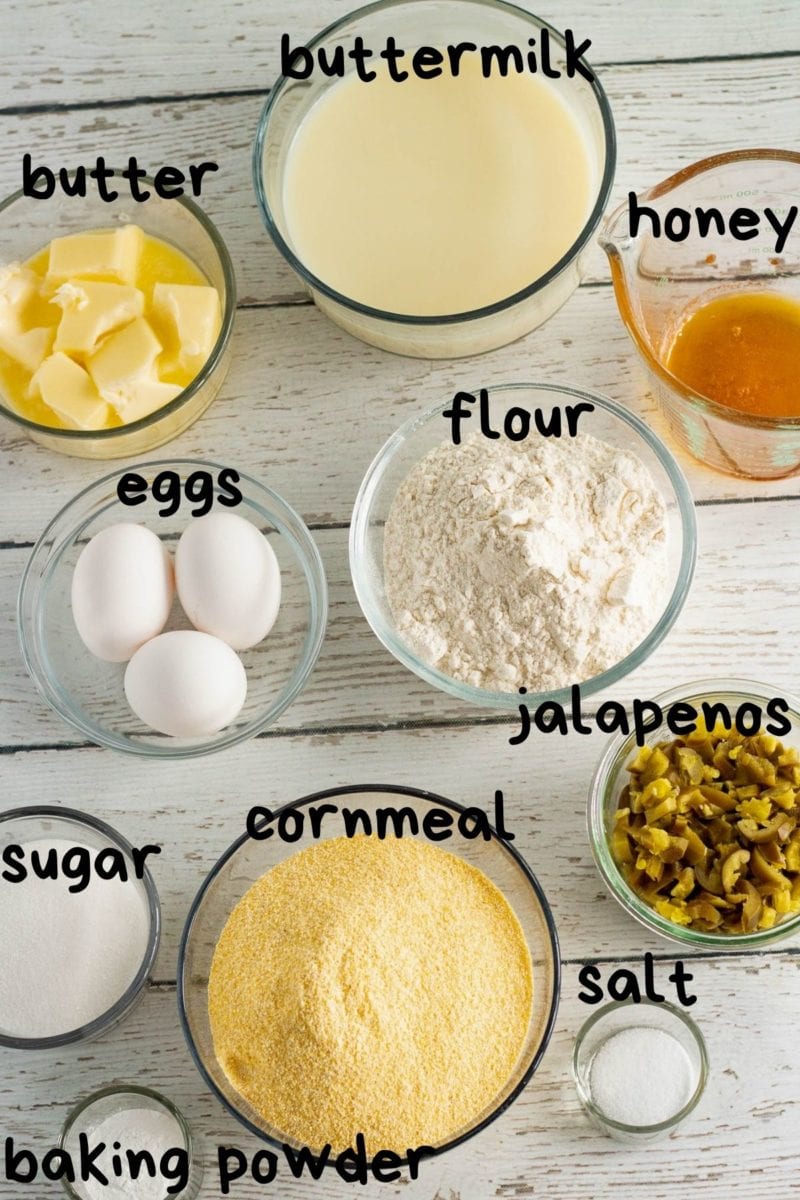 ingredients for jalapeno cornbread