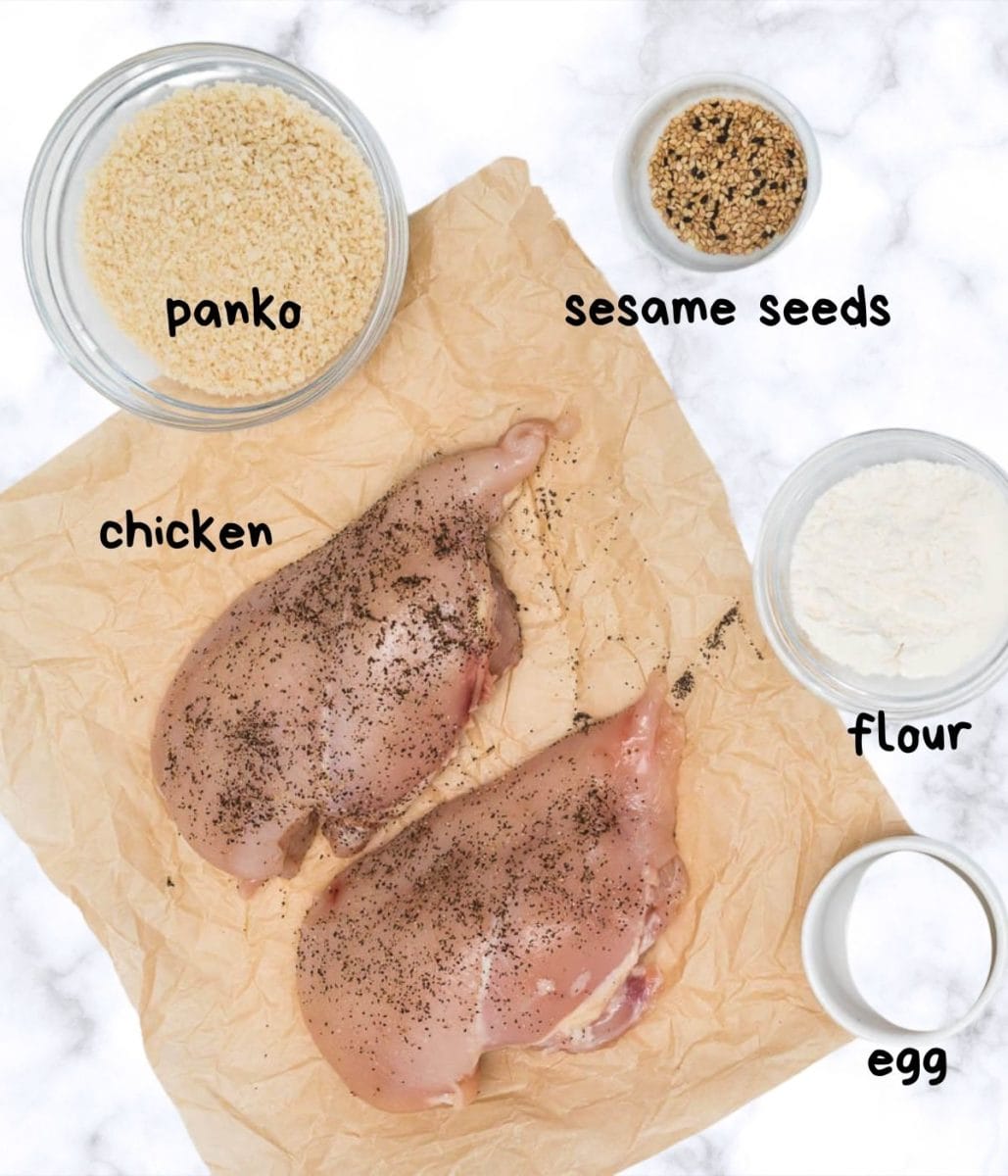 ingredients for chicken katsu