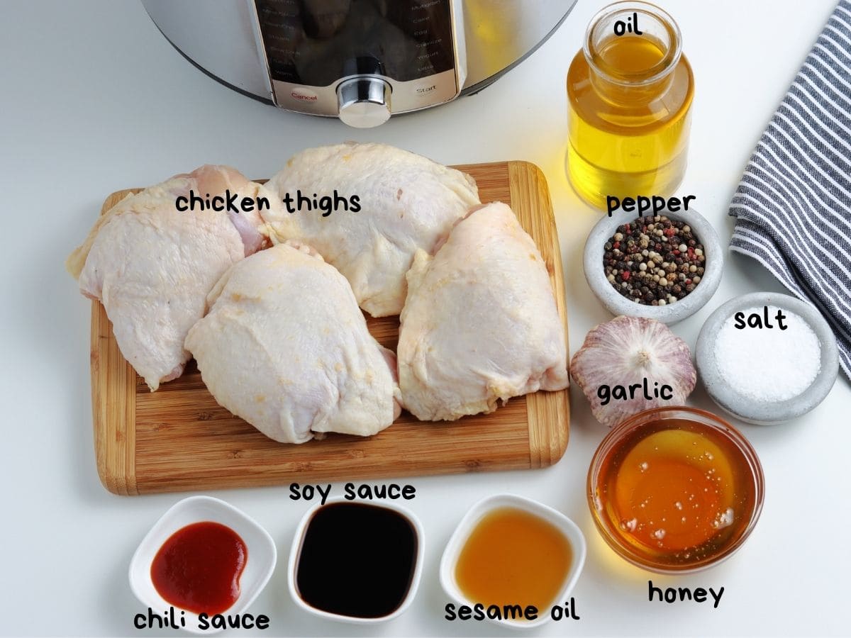 ingredients for honey garlic chicken
