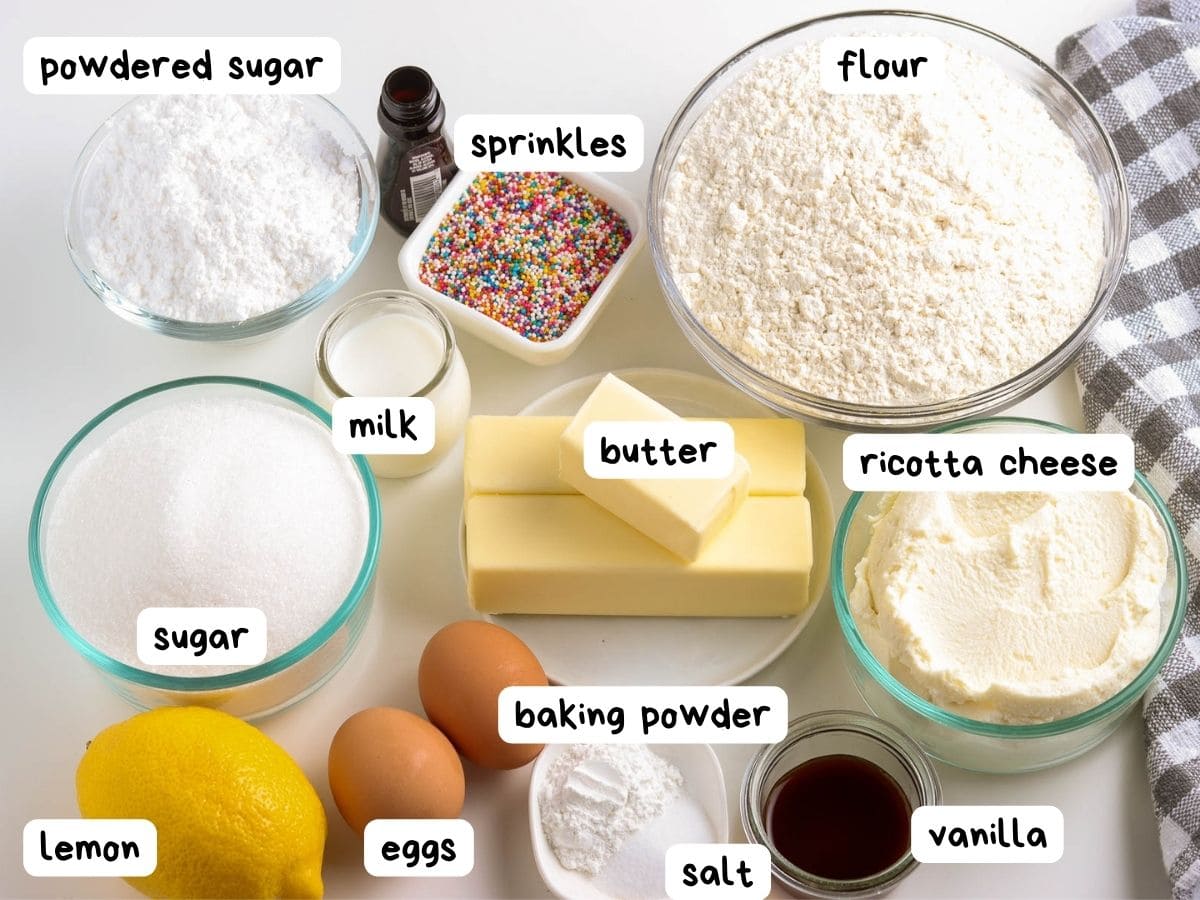 ingredients for ricotta cookies