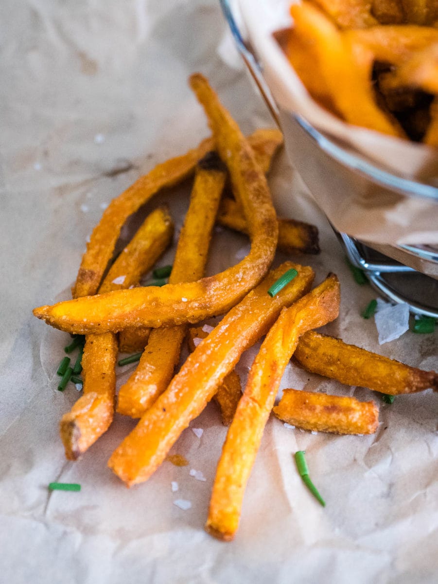 sweet potato fries after cooking