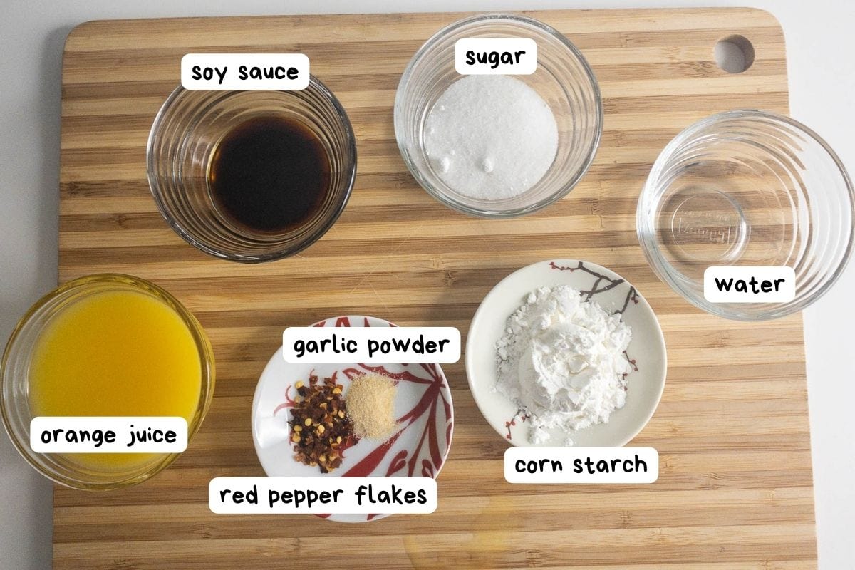 ingredients for sauce for orange chicken