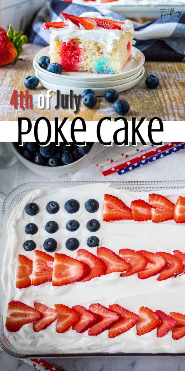 pinterest collage 4th of july poke cake