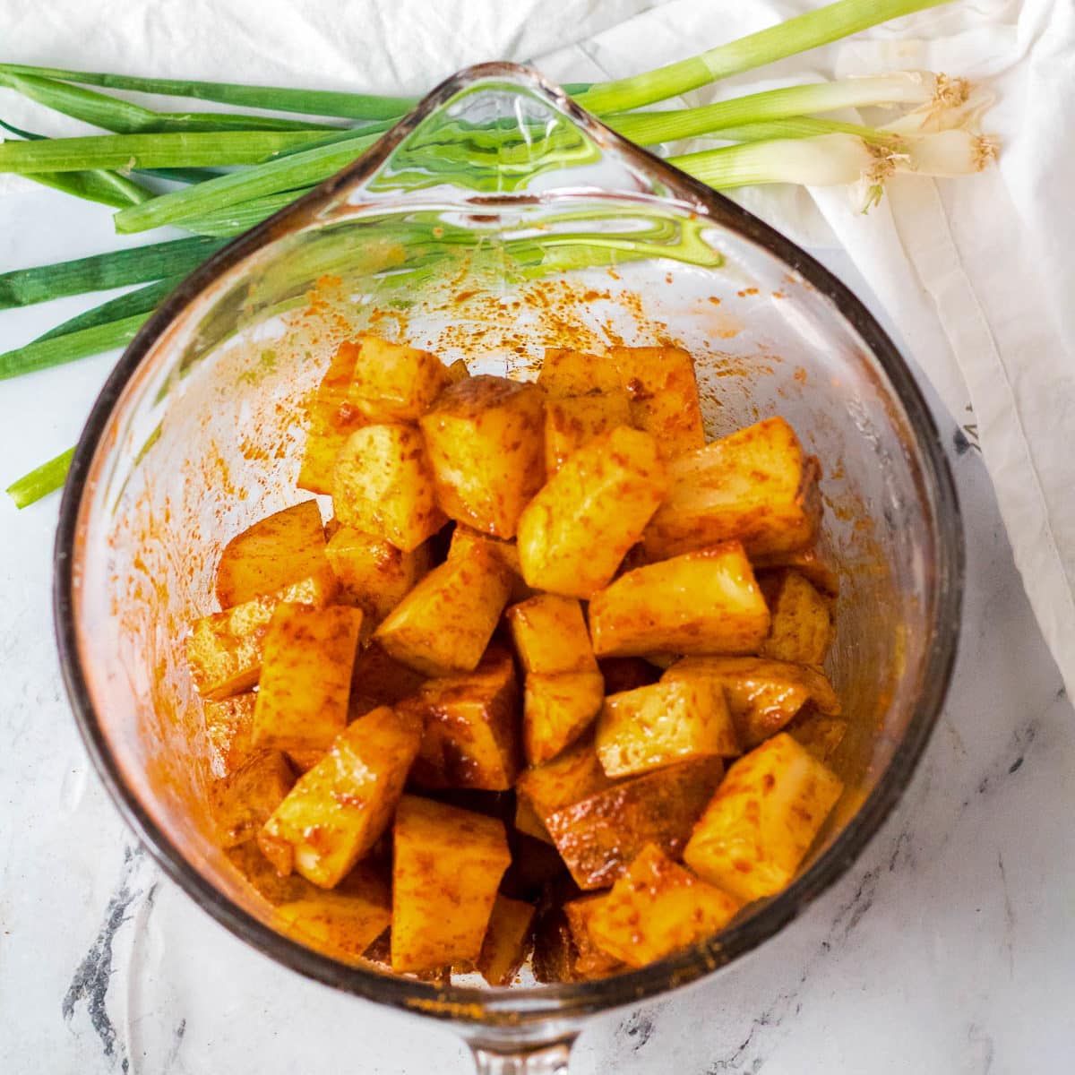 potato cubes with spices