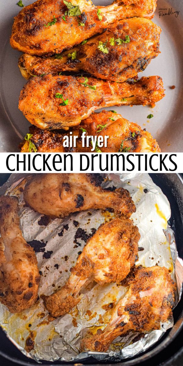 air fryer chicken legs collage pin