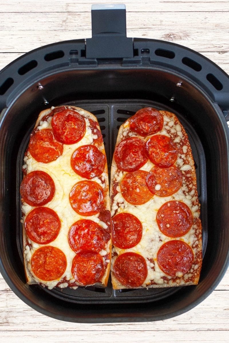 French bread pizza in air fryer basket